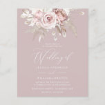 Dusty Rose Blush Floral Budget Wedding Invitation<br><div class="desc">Dusty Rose Blush Floral Budget Wedding Invitation</div>