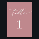Dusty Rose Blush Minimalist Wedding Table Number<br><div class="desc">Beautiful,  elegant,  modern and minimalist,  table number card. Fully customizable. **PLEASE NOTE: To order,  simply adjust your table number and add each number to your cart separately. Then check out once you are finished.</div>