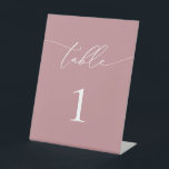 Dusty Rose Blush Minimalist Wedding Table Number Pedestal Sign<br><div class="desc">Beautiful,  elegant,  modern and minimalist,  table number card. Fully customizable. **PLEASE NOTE: To order,  simply adjust your table number and add each number to your cart separately. Then check out once you are finished.</div>