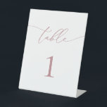 Dusty Rose Blush Minimalist Wedding Table Number Pedestal Sign<br><div class="desc">Beautiful,  elegant,  modern and minimalist,  table number card. Fully customizable. **PLEASE NOTE: To order,  simply adjust your table number and add each number to your cart separately. Then check out once you are finished.</div>