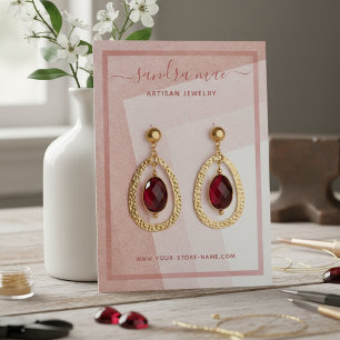 Dusty Rose Blush Pink Art Jewellery Display Card