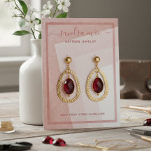 Dusty Rose Blush Pink Art Jewelry Display Card