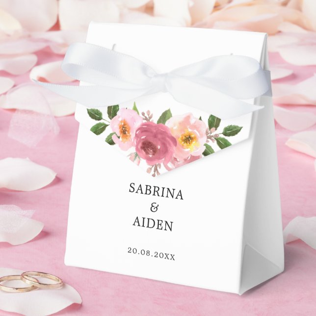 Dusty Rose | Blush Pink Floral Wedding Favor Box (Wedding)