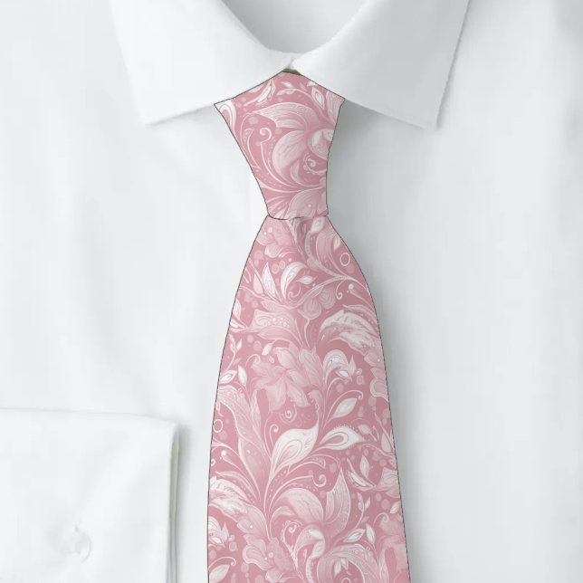 Dusty Rose Botanical Batik Tie (Creator Uploaded)