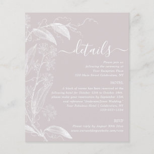 Dusty Rose Botanical Details Enclosure Card