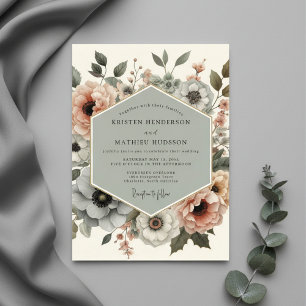 Dusty Rose Botanical Elegance Wedding Invitation