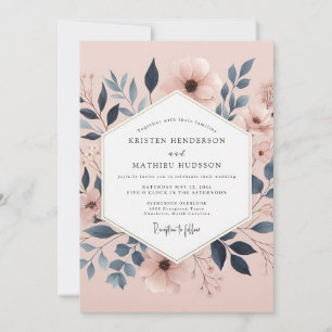 Dusty Rose Botanical Elegance Wedding Invitation