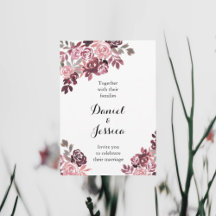 Dusty Rose Bourgogne Faire-part de mariage