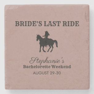 Dusty Rose Bride's Last Ride Bachelorette Weekend  Stone Coaster