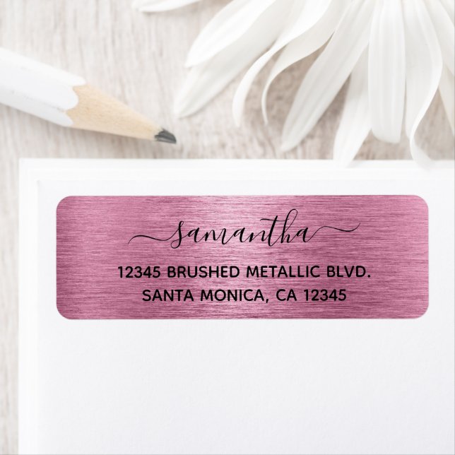 Dusty Rose Brushed Metallic Elegant Name (Insitu)