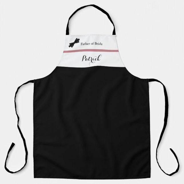 Dusty Rose Burgundy Father of Bride Wedding Apron (Front)