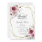 Dusty Rose Burgundy Gold Floral Bridal Shower