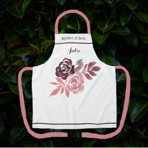 Dusty Rose Burgundy Mother of Bride Apron