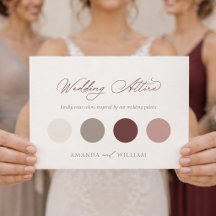 Dusty Rose Burgundy Wedding Attire Card