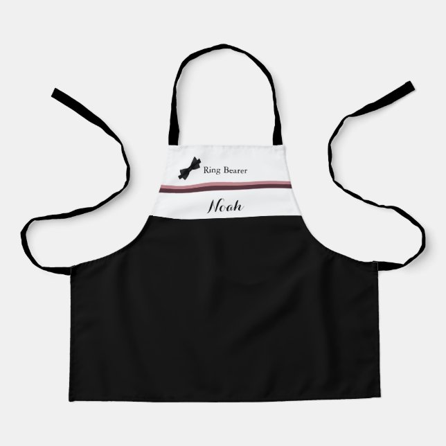 Dusty Rose Burgundy Wedding Ring Bearer Apron (Front)
