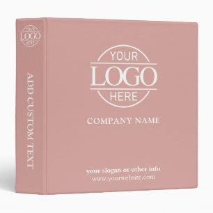 Dusty Rose Business Corporate Records Custom Logo Binder