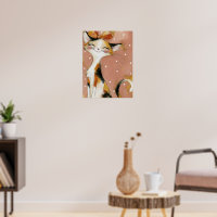 Dusty Rose Calico Orange Palette Knife Impasto Art