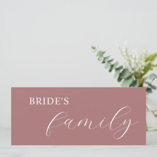 Dusty rose calligraphy reserved place cards