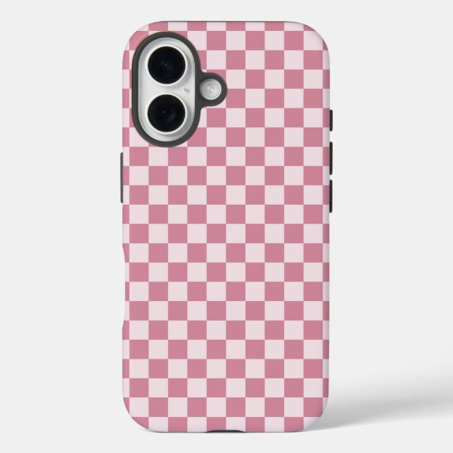 Dusty rose checkerboard pattern Case-Mate iPhone case (Back)