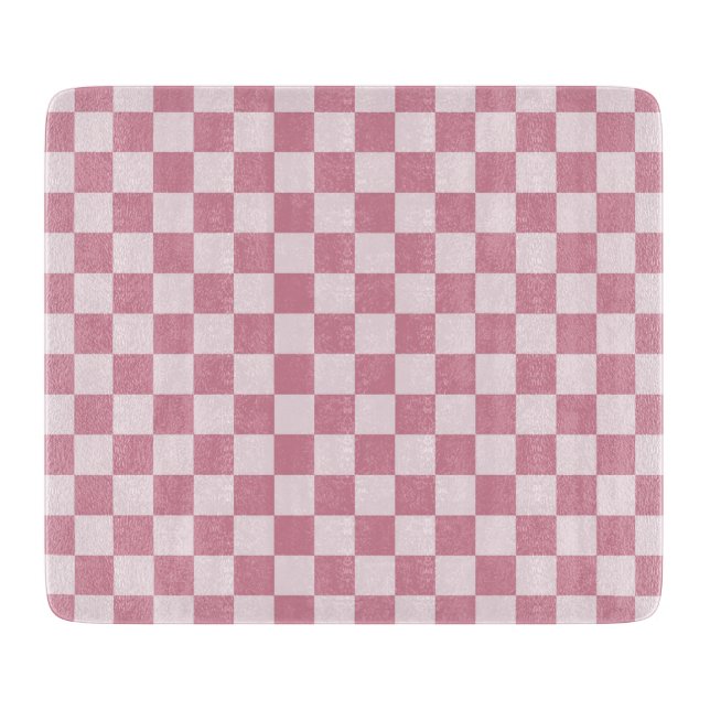 Dusty rose checkerboard pattern cutting board (Front)