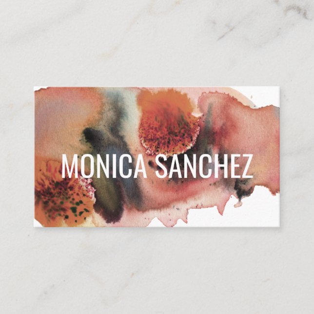 Dusty rose chic abstrait carte de visite moderne (Devant)