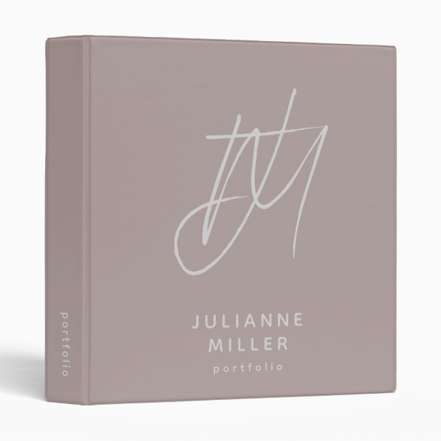 Dusty Rose Classeur de portefeuille Monogram (Devant/Côté)
