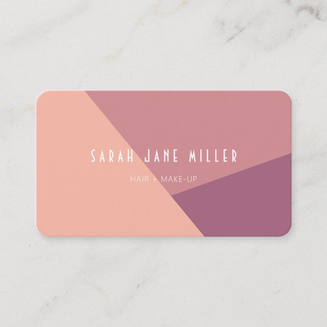 Dusty Rose Colour Block - modern  Business Card (Front)