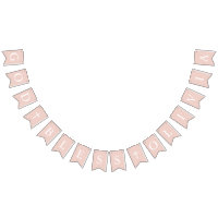Dusty Rose Croix blanche Fille Baptême Drapeaux