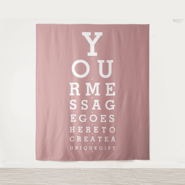 Dusty Rose Custom Eyesight Test Photo Backdrop Tapestry (Front)