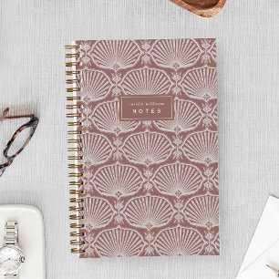 Dusty Rose Deco Fans Personalized Notebook