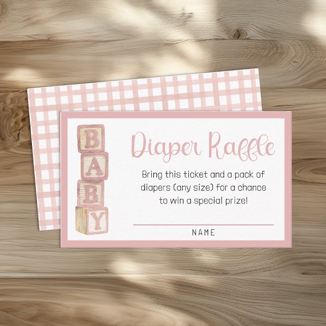 Dusty Rose Diaper Raffle Card | Baby Shower Insert (Diaper Raffle Card)