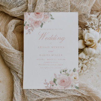 Dusty Rose Divine Blush Wedding  Invitation