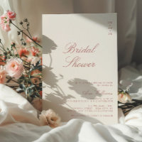 Dusty Rose Elegant Calligraphy Bridal Shower