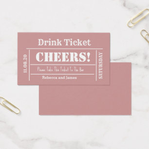 Dusty Rose élégant mariage gratuit boisson billet