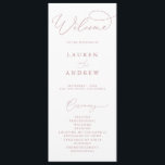 Dusty Rose Elegant Minimalist Wedding Program<br><div class="desc">Beautiful minimalist and classic,  our Dusty Rose Minimalist Wedding Program will be beautiful for your order of service. Fully customizable with all of your wedding program information.</div>