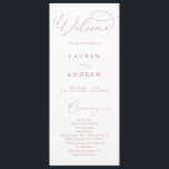 Dusty Rose Elegant Minimalist Wedding Program<br><div class="desc">Beautiful minimalist and classic,  our Dusty Rose Minimalist Wedding Program will be beautiful for your order of service. Fully customizable with all of your wedding program information.</div>