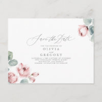 Dusty Rose Elegant Romantic Save The Date