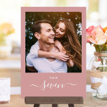 Dusty Rose Elegant Script Photo Table Number<br><div class="desc">These elegant dusty rose signature script double-sided photo table numbers are perfect for all celebrations. Designed by Thisisnotme©</div>