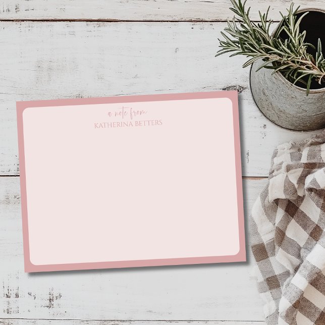 Dusty Rose Elegant Simple Statnionery Note Card (Creator Uploaded)
