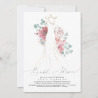 Dusty Rose Elegant Wedding Dress Bridal Shower