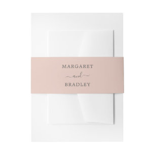 Dusty Rose Elegant Wedding Invitation Belly Band