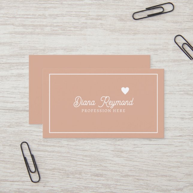 Dusty Rose Elegant Woman Business Card (Front/Back In Situ)