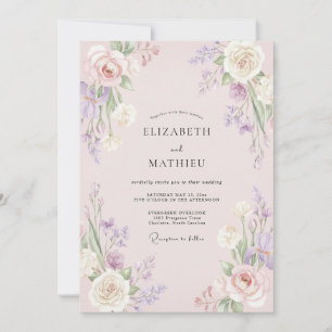 Dusty Rose Ethereal Summer Wedding Invitation