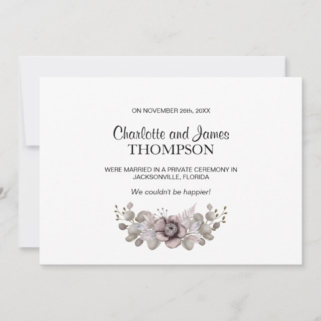 Dusty Rose Eucalyptus Feuille Faire-part Mariage (Devant)