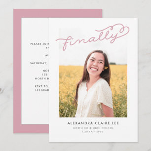 Dusty Rose Finally Photo Graduation Announcement