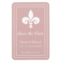 Dusty Rose Fleur de Lis Save the Date Magnet