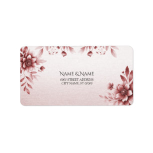 Dusty Rose Floral Address Label