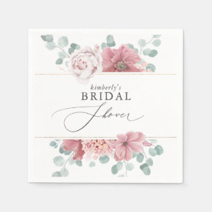 Dusty Rose Floral Baby / Bridal Shower Napkins