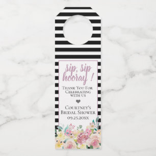 Dusty Rose Floral Bottle Tag