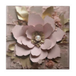 Dusty Rose Floral - Ceramic Tile<br><div class="desc">Dusty Rose Floral - Ceramic Tile
For Wooden Keepsake Box
Design 05
A perfect little gift!</div>